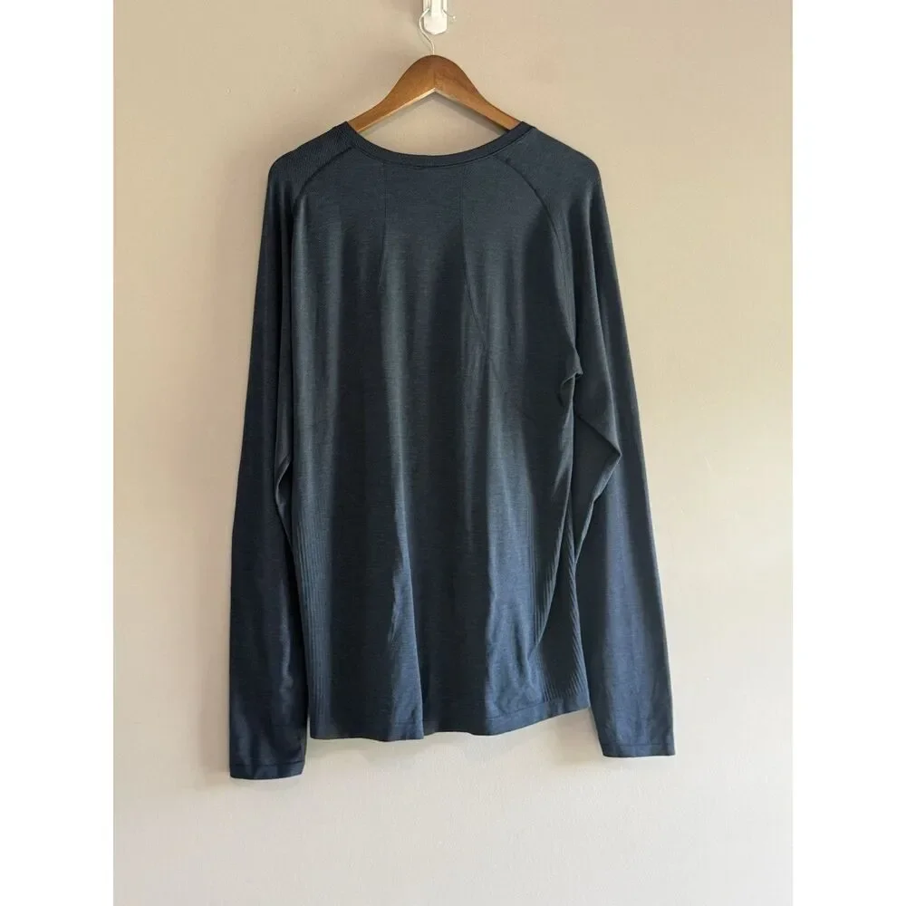 Lululemon Metal Vent Tech Long Sleeve T-Shirt Men XL Stretch Lightweight Blue